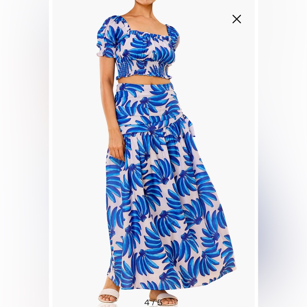 Banana print maxi skirt